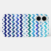 Coques Case-Mate iPhone Bleu motif rayures (Verso (horizontal))