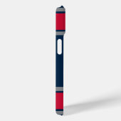 Coques Case-Mate iPhone Bleu nautique Bleu Rouge et Argent Sports Stripe (Verso / Droite)