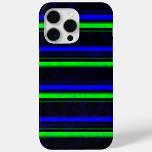 Coque iPhone 15 Pro Max Bleu Noir Grandes Vertes