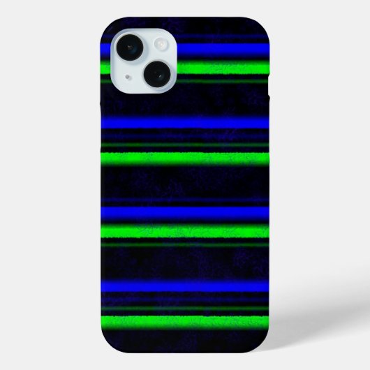 Coques Case-Mate iPhone Bleu Noir Grandes Vertes (Verso)