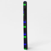 Coques Case-Mate iPhone Bleu Noir Grandes Vertes (Dos/Gauche)