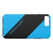 Coques Case-Mate iPhone Bleu/Noir moderne en bande Personnaliser le nom (Dos (Horizontal))