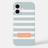 Coques Case-Mate iPhone Bleu nuageux et pointes d'épi Monogramme (Verso)