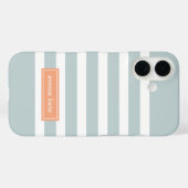 Coques Case-Mate iPhone Bleu nuageux et pointes d'épi Monogramme (Verso (horizontal))