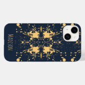 Coques Case-Mate iPhone Bleu Nuit et Or Motif Céleste (Verso (horizontal))