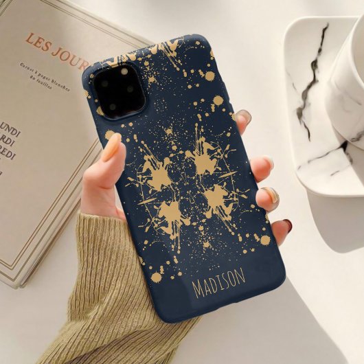 Coques Case-Mate iPhone Bleu Nuit et Or Motif Céleste
