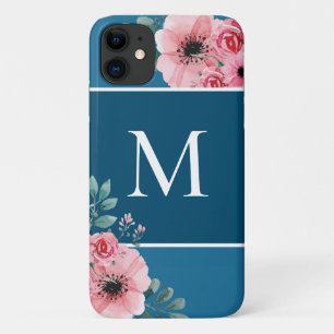 Case-Mate iPhone Case Bleu océan Coloris Monogramme Floral