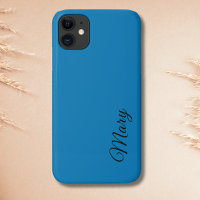 Bleu Océan Couleur Uni Minimaliste Élégant Nom