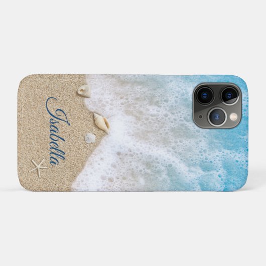 Coques Case-Mate iPhone Bleu Ocean Waves & Beach Sand (Dos (Horizontal))