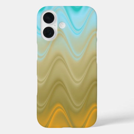 Coques Case-Mate iPhone Bleu Ondulé Vert Orange Abstrait (Verso)