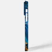 COQUES Case-Mate iPhone BLEU & OR ABSTRAIT LIQUIDE REGARDS SWIRLS (Verso / Gauche)