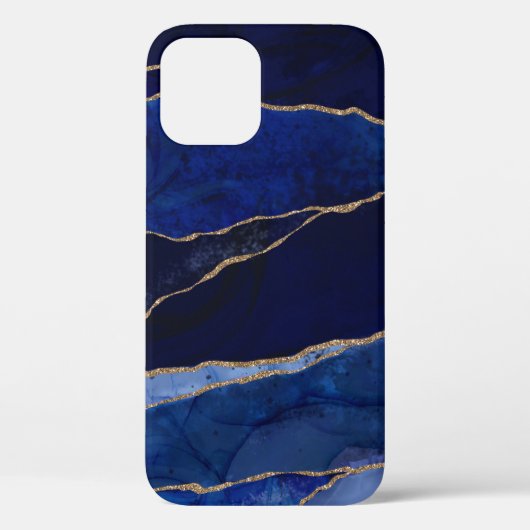 Coques Case-Mate iPhone Bleu & Or Agate Moderne Glam Minimal Chic Coque-Ma (Verso)
