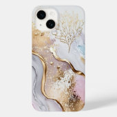 Coques Case-Mate iPhone Bleu or et marbre pourpre (Verso)
