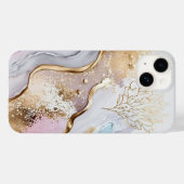 Coques Case-Mate iPhone Bleu or et marbre pourpre (Verso (horizontal))