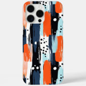 Coques Case-Mate iPhone Bleu orange brosses Motif Abstrait (Verso)