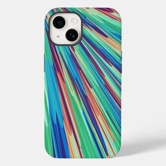 Coques Case-Mate iPhone Bleu orange Turquoise Abstrait (Verso)
