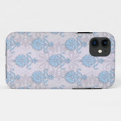 Coques Case-Mate iPhone Bleu pâle et blanc argenté Damassé (Dos (Horizontal))