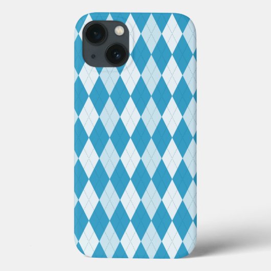 Coques Case-Mate iPhone Bleu paon argyle petite forme de diamant (Verso)