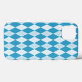 Coques Case-Mate iPhone Bleu paon argyle petite forme de diamant (Verso (horizontal))