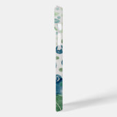 Coques Case-Mate iPhone bleu paon vert motif floral (Verso / Gauche)