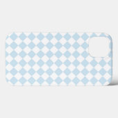 Coques Case-Mate iPhone Bleu pastel et damier blanc (Verso (horizontal))
