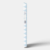 Coques Case-Mate iPhone Bleu pastel et damier blanc (Verso / Gauche)