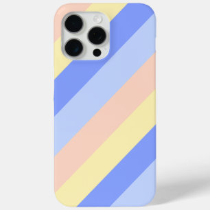 Coque iPhone 15 Pro Max Bleu pastel et diagonale jaune