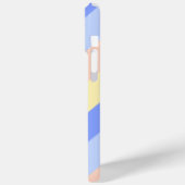 Coques Case-Mate iPhone Bleu pastel et diagonale jaune (Verso / Gauche)
