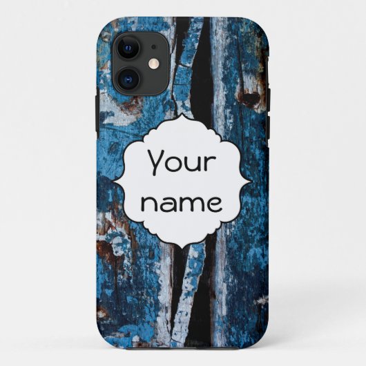 Coques Case-Mate iPhone Bleu peint en bois (Dos)