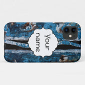 Coques Case-Mate iPhone Bleu peint en bois (Dos (Horizontal))