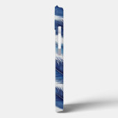 Coques Case-Mate iPhone Bleu Plumes Motif (Verso / Gauche)