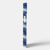 Coques Case-Mate iPhone Bleu Plumes Motif (Verso / Droite)
