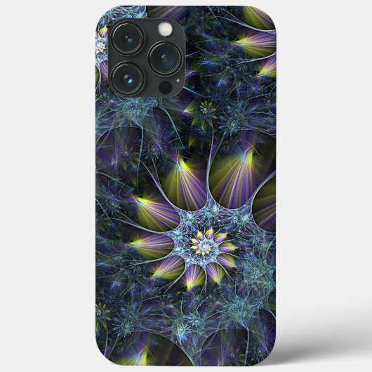Coques Case-Mate iPhone Bleu pourpre Nautilus Spiral Floral Fractal Motif (Verso)