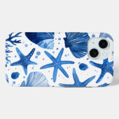 Coques Case-Mate iPhone Bleu Preppy Shells Starfish (Verso (horizontal))