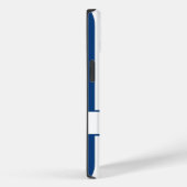 Coques Case-Mate iPhone Bleu rayures automnales avec monogramme (Verso / Droite)