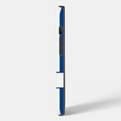 Coques Case-Mate iPhone Bleu rayures automnales avec monogramme (Verso / Gauche)