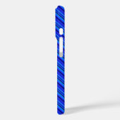 Coques Case-Mate iPhone Bleu rayures double motif (Verso / Gauche)