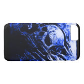 Coques Case-Mate iPhone Bleu Reaper de crâne de Skully (Dos (Horizontal))