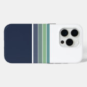 Coques Case-Mate iPhone Bleu rétro/mod et vert rayé (Verso (horizontal))