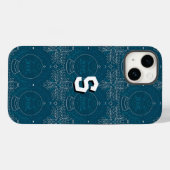 Coques Case-Mate iPhone Bleu Retro Tides de Noël Vibes (Verso (horizontal))