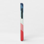 Coques Case-Mate iPhone Bleu rose arc-en-ciel rayures de courbe Monogramme (Dos/Gauche)