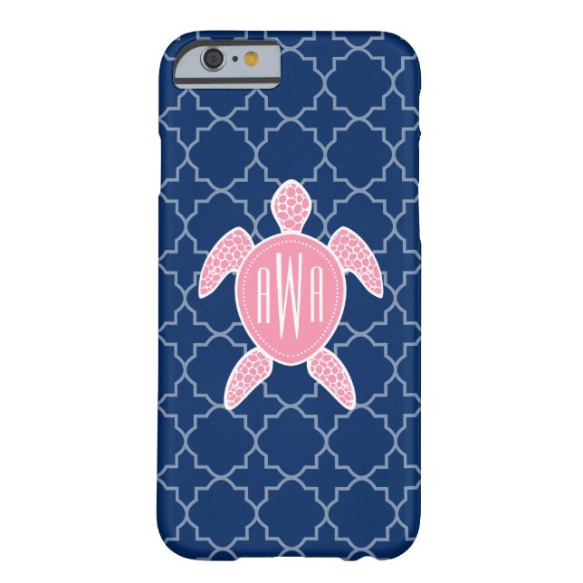 Coques Case-Mate iPhone Bleu rose décoré d'un monogramme Quatrefoil de (Dos)