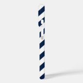 Coques Case-Mate iPhone Bleu rose diagonale rayures Monogramme (Verso / Gauche)