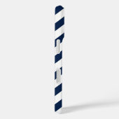 Coques Case-Mate iPhone Bleu rose diagonale rayures Monogramme (Verso / Droite)