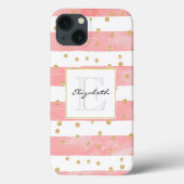 Coques Case-Mate iPhone Bleu rose | Faux Gold Confetti (Verso)
