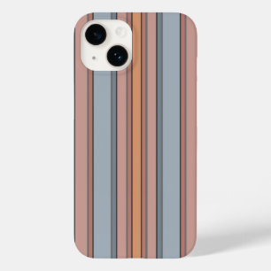 Coque Pour iPhone 14 Bleu rose gris Couleur Blocage Blocs Verticaux