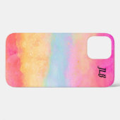 Coques Case-Mate iPhone Bleu rose Jaune arc-en-ciel Abstraites bandes (Verso (horizontal))