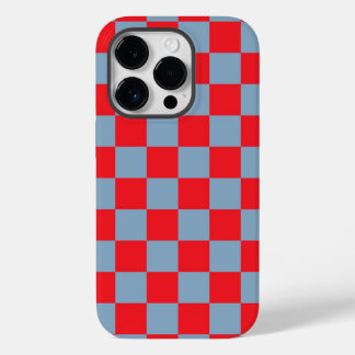 Coque Pour iPhone 14 Pro Bleu rouge À damiers En vichy Motif
