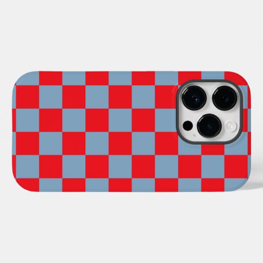 Coques Case-Mate iPhone Bleu rouge À damiers En vichy Motif (Verso (horizontal))