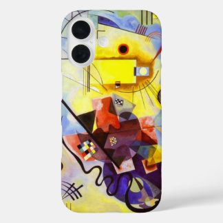 Coques iPhone 16 Bleu rouge jaune Kandinsky peinture Abstraite